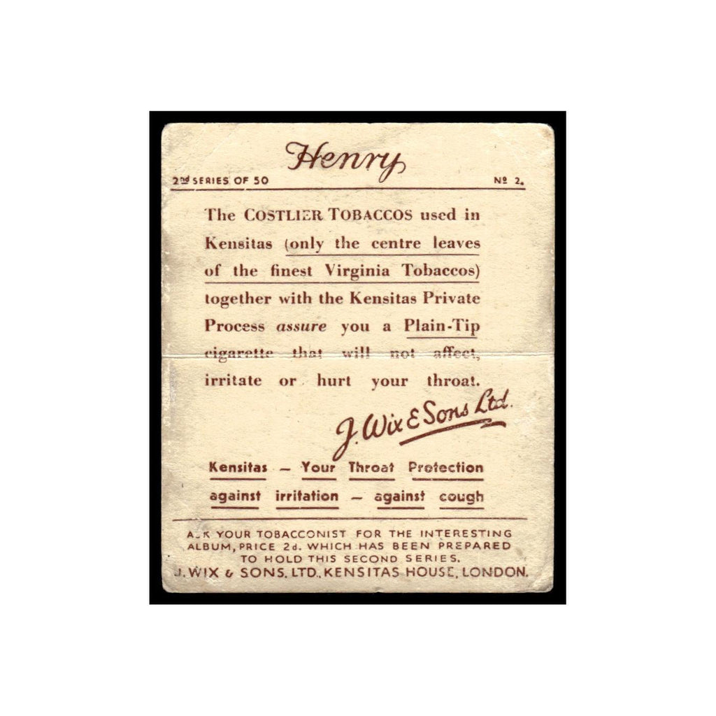 Henry 1936 Kensitas House 2nd Series #2 Tobacco Card Poor