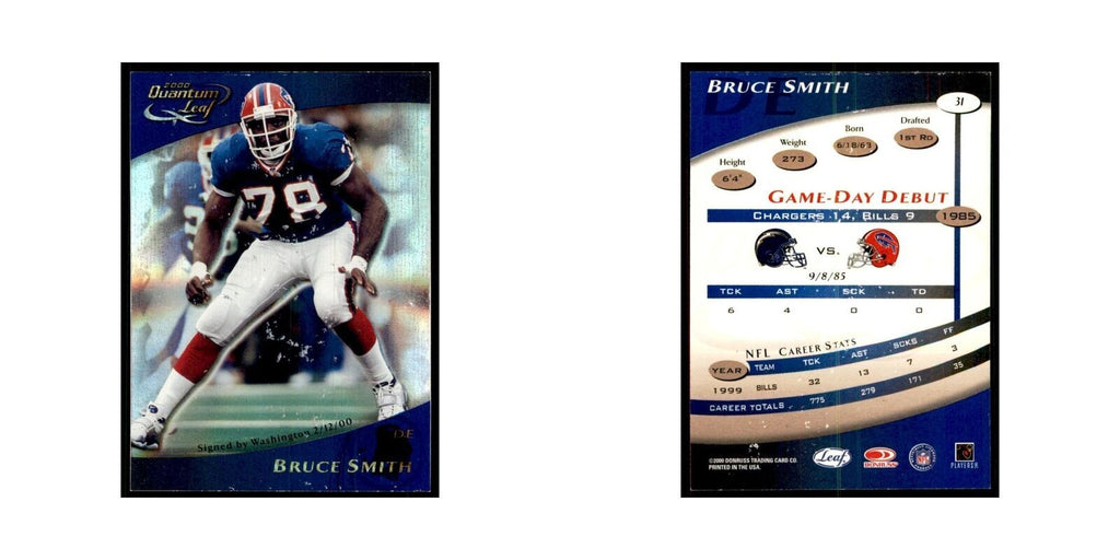 Bruce Smith 2000 Quantum Leaf #31 Football Cards Football Card NM