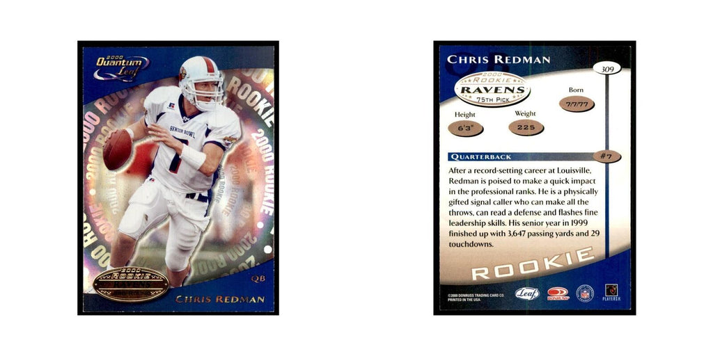 Chris Redman Rookie 2000 Quantum Leaf #309 Football Cards Football Card NM