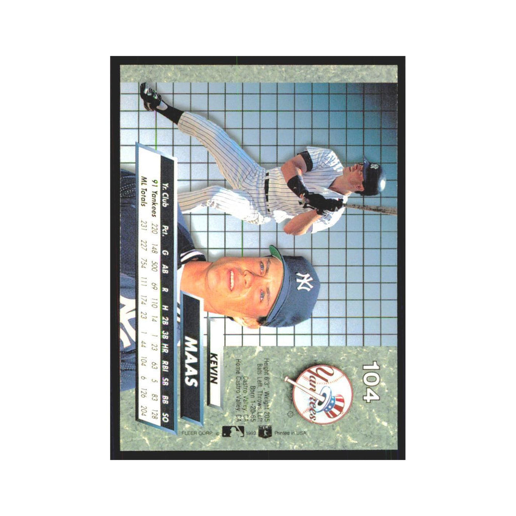 Kevin Maas 1992 Fleer Ultra #104 New York Yankees Baseball Card NM
