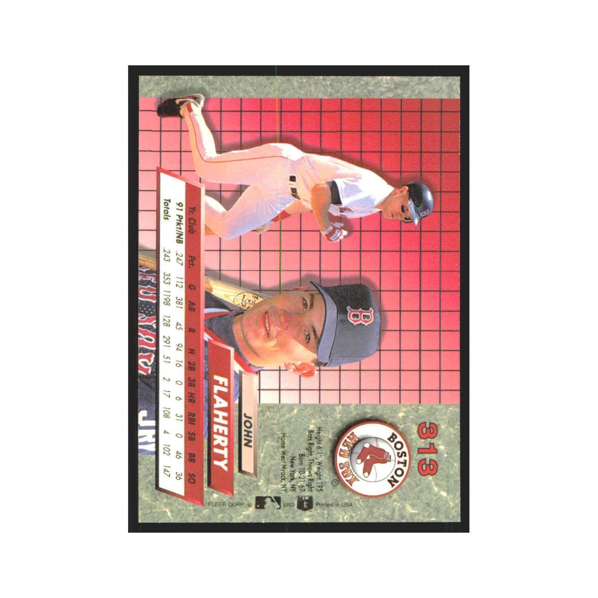 John Flaherty Rookie 1992 Fleer Ultra #313 Boston Red Sox Baseball Card NM