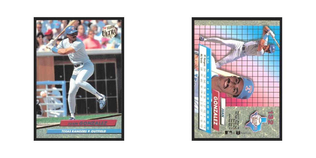 Juan Gonzalez 1992 Fleer Ultra #132 Texas Rangers Baseball Card NM