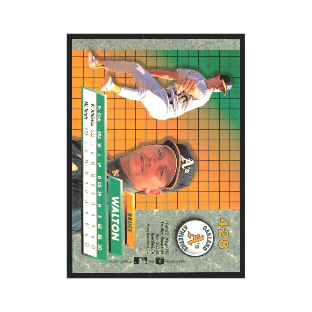 Bruce Walton Rookie 1992 Fleer Ultra #428 Oakland Athletics Baseball Card NM