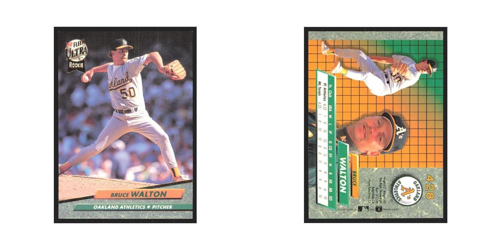 Bruce Walton Rookie 1992 Fleer Ultra #428 Oakland Athletics Baseball Card NM