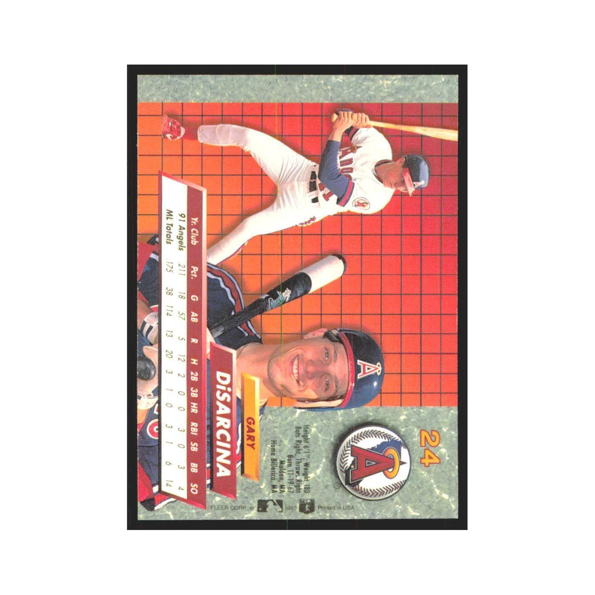 Gary DiSarcina Rookie 1992 Fleer Ultra #24 California Angels Baseball Card NM