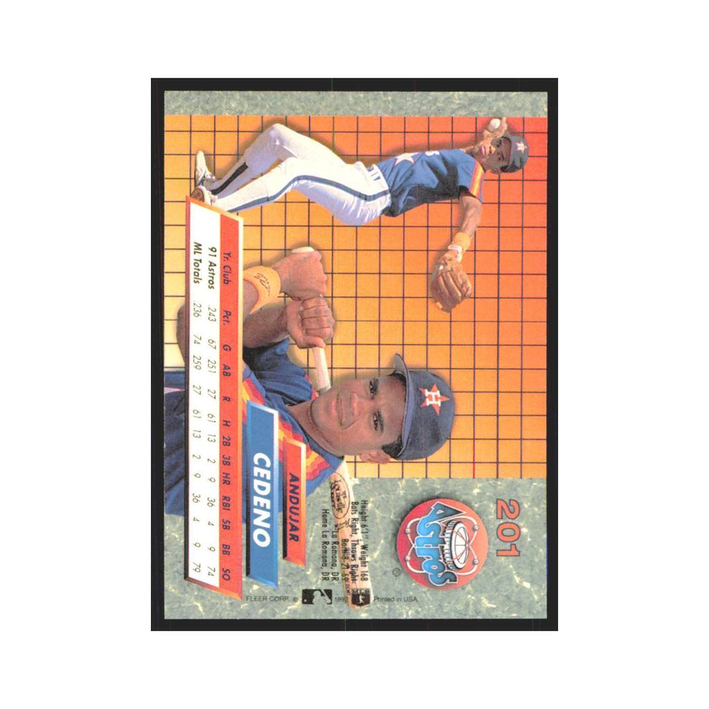 Andujar Cedeno Rookie 1992 Fleer Ultra #201 Houston Astros Baseball Card NM