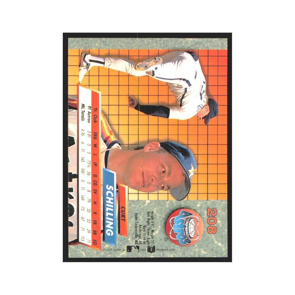 Curt Schilling 1992 Fleer Ultra #208 Houston Astros Baseball Card NM