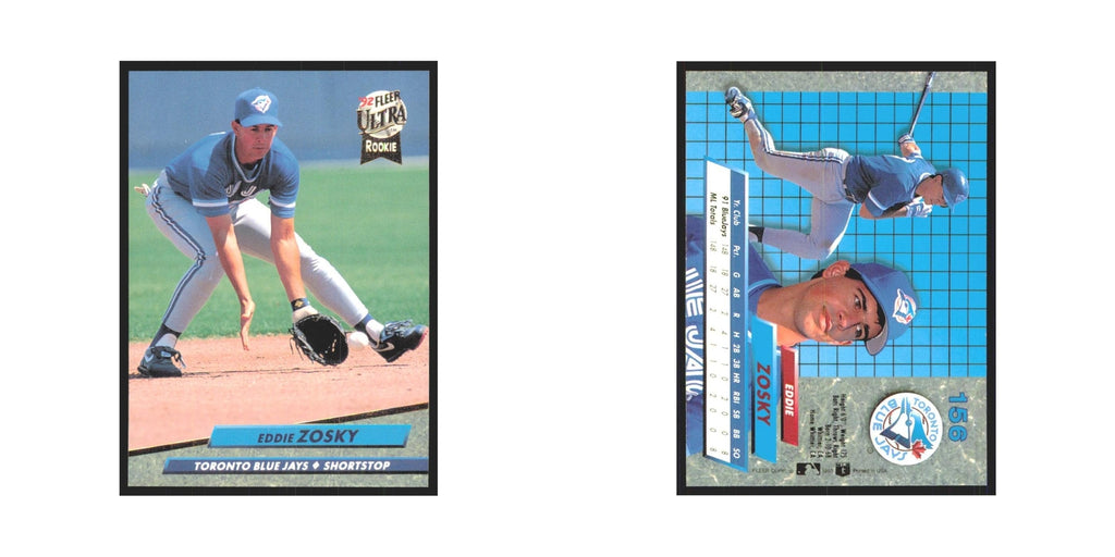 Eddie Zosky Rookie 1992 Fleer Ultra #156 Toronto Blue Jays Baseball Card NM