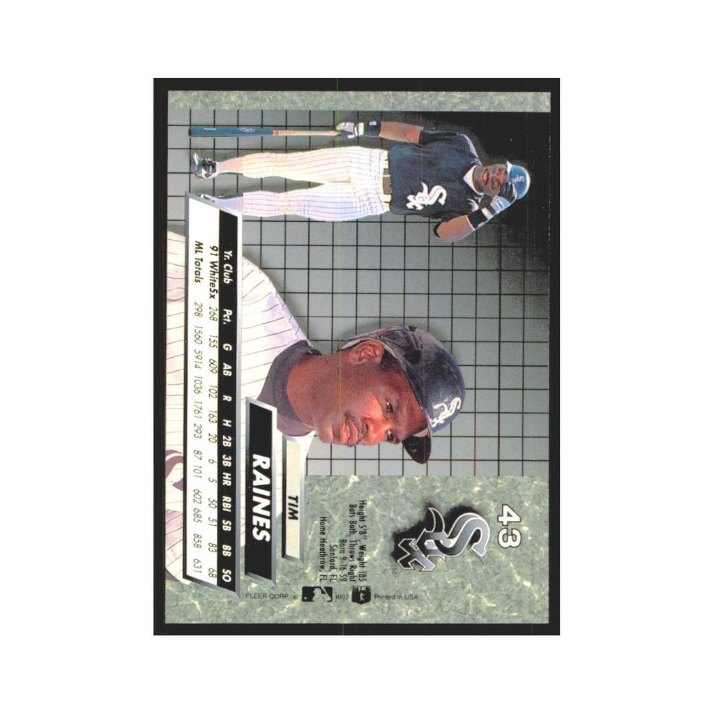 Tm Raines 1992 Fleer Ultra #43 Chicago White Sox Baseball Card NM