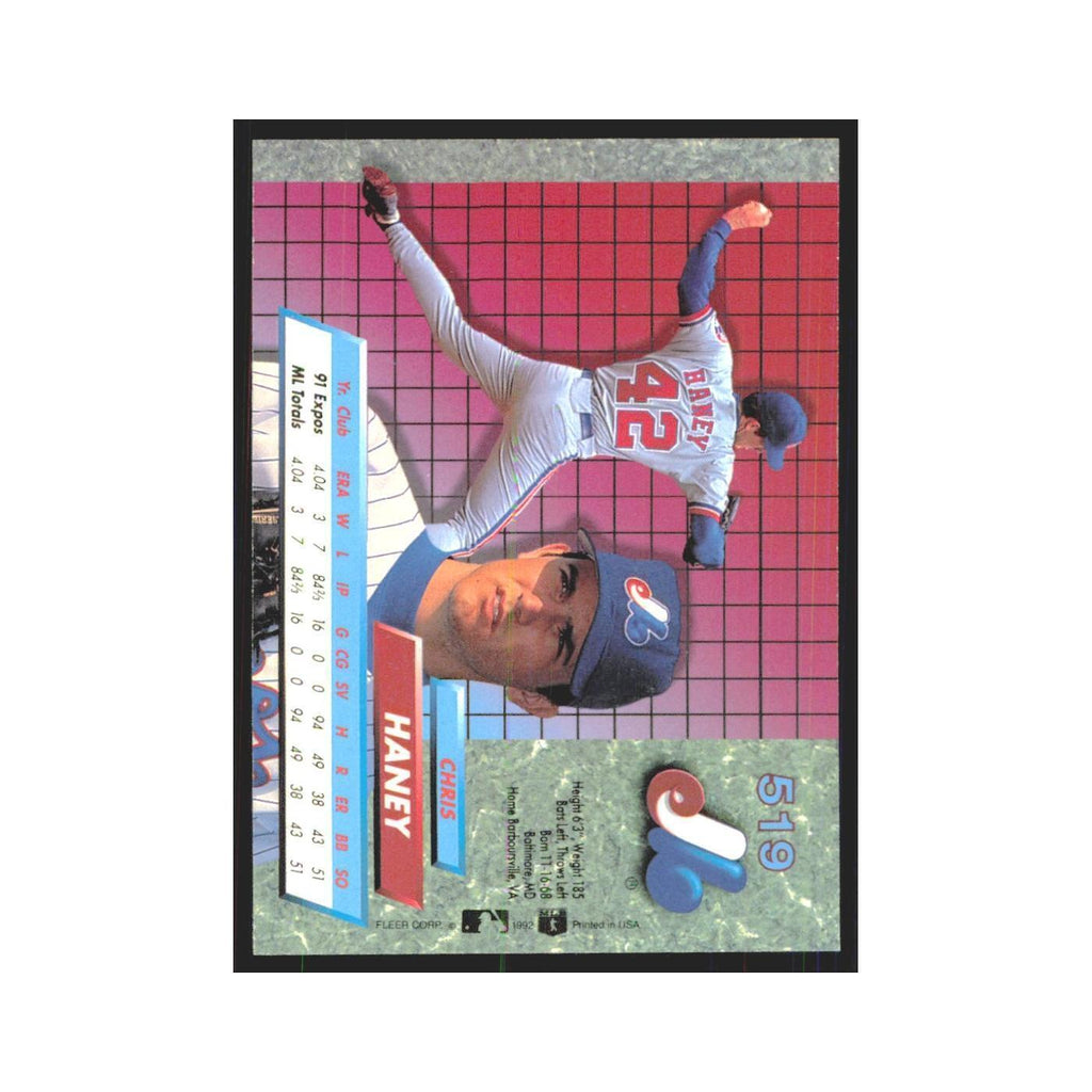 Chris Haney 1992 Fleer Ultra #519 Montreal Expos Baseball Card NM