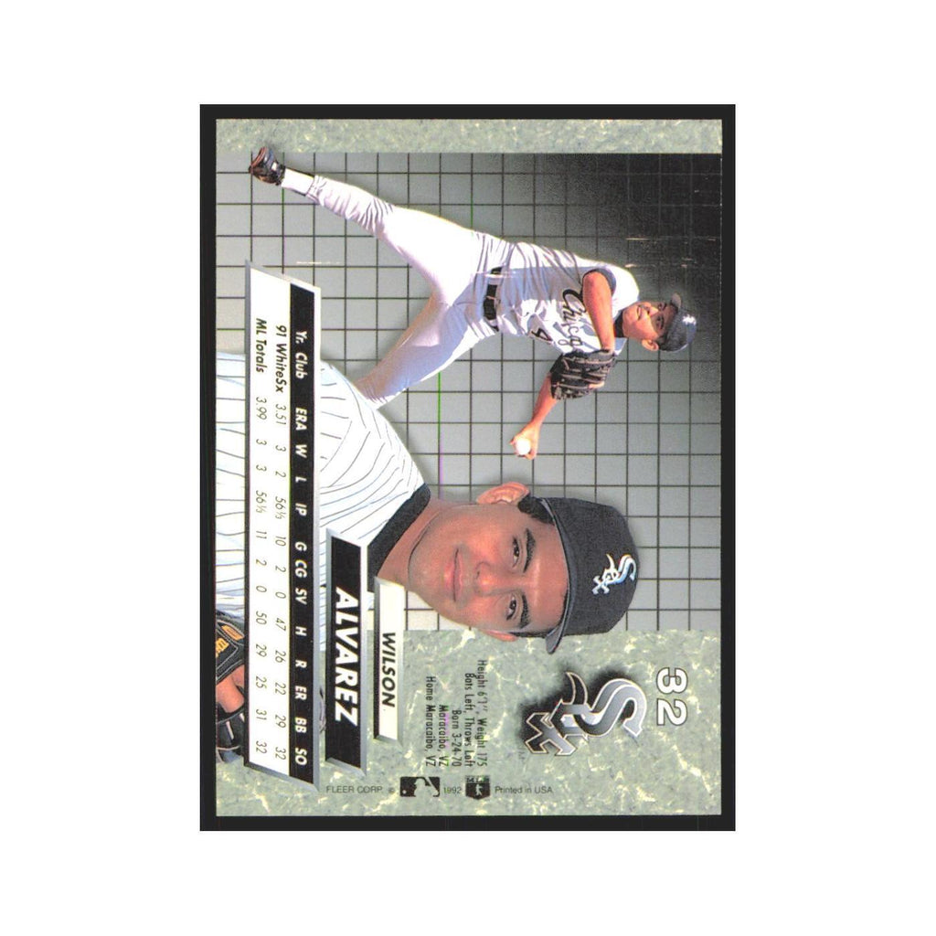 Wilson Alvarez Rookie 1992 Fleer Ultra #32 Chicago White Sox Baseball Card NM