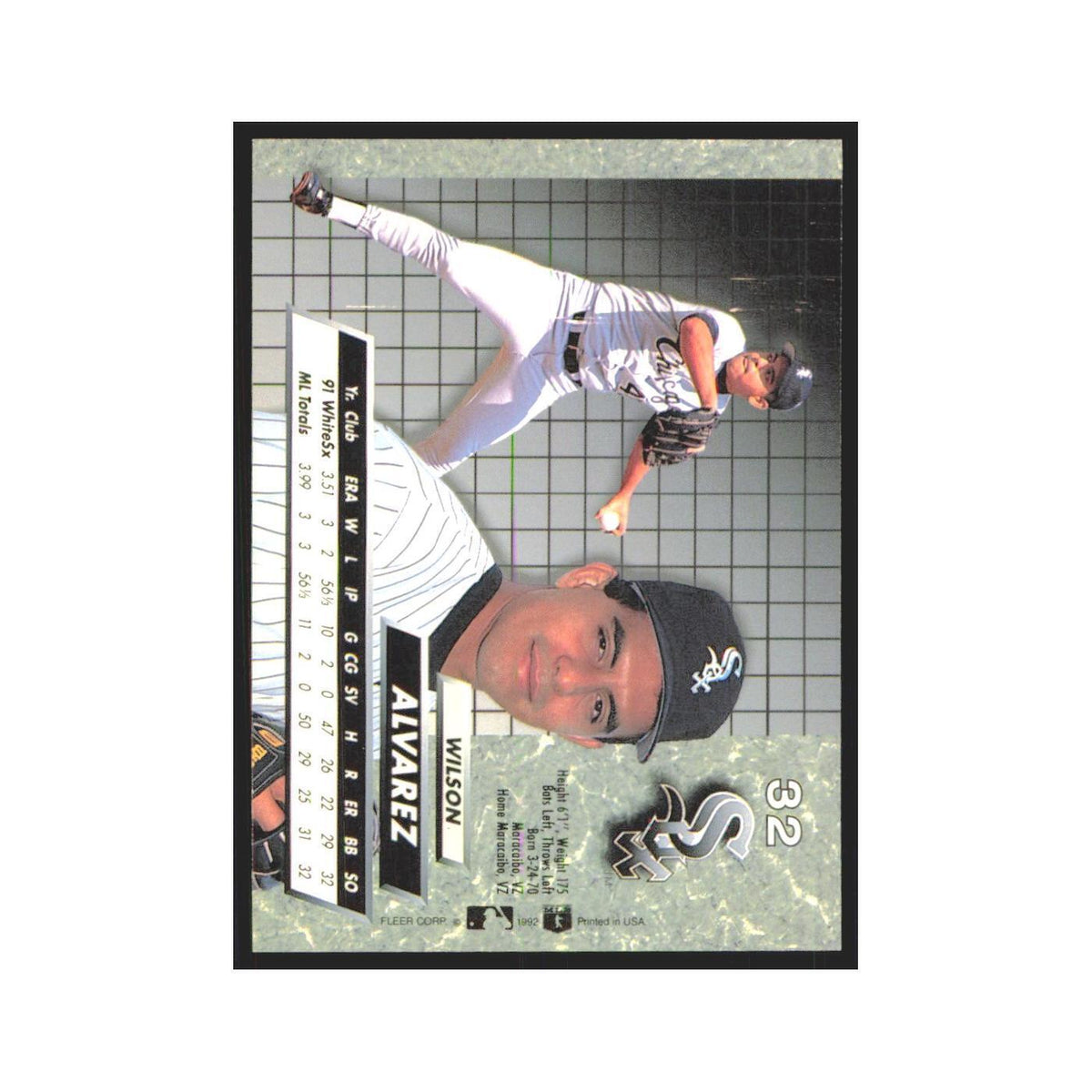 Wilson Alvarez Rookie 1992 Fleer Ultra #32 Chicago White Sox Baseball Card NM