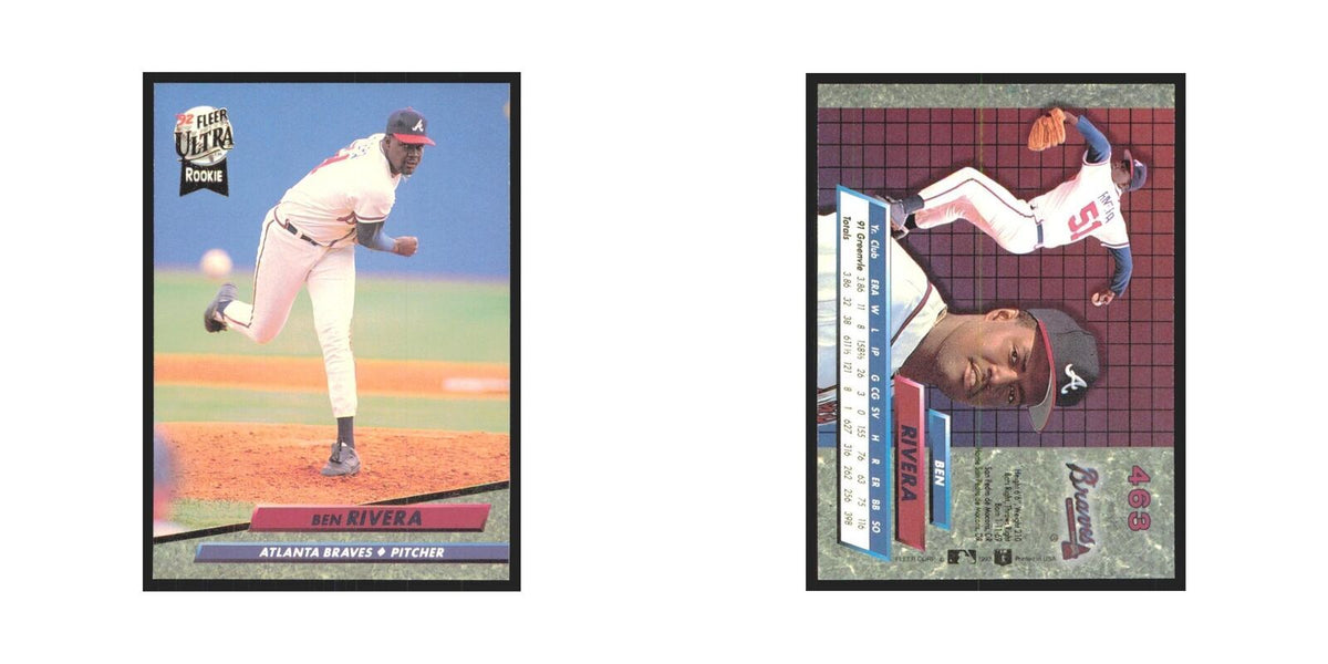 Ben Rivera Rookie 1992 Fleer Ultra #463 Atlanta Braves Baseball Card NM