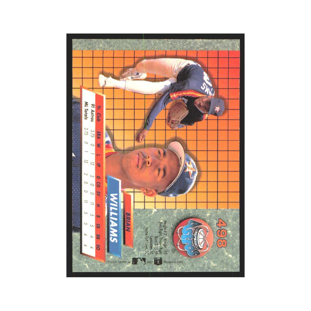 Brian Williams Rookie 1992 Fleer Ultra #498 Houston Astros Baseball Card NM