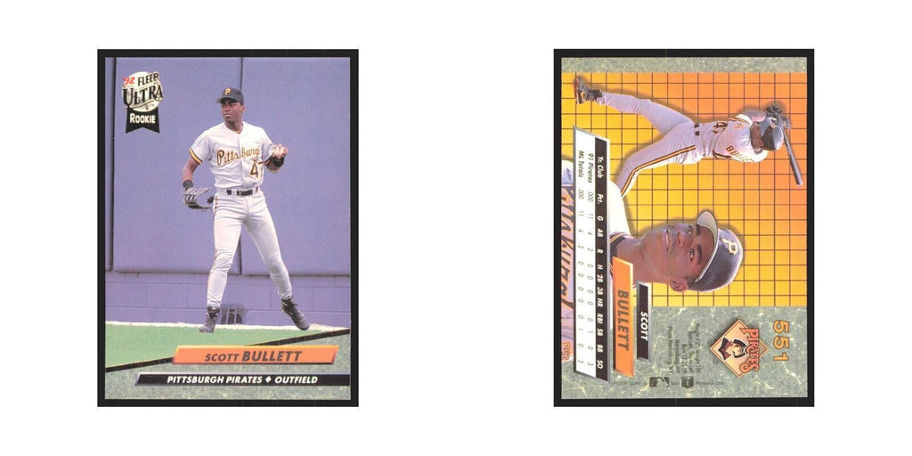 Scott Bullett Rookie 1992 Fleer Ultra #551 Pittsburgh Pirates Baseball Card NM
