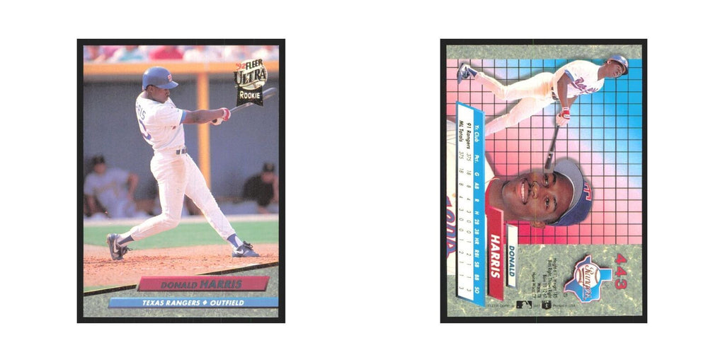 Donald Harris Rookie 1992 Fleer Ultra #443 Texas Rangers Baseball Card NM