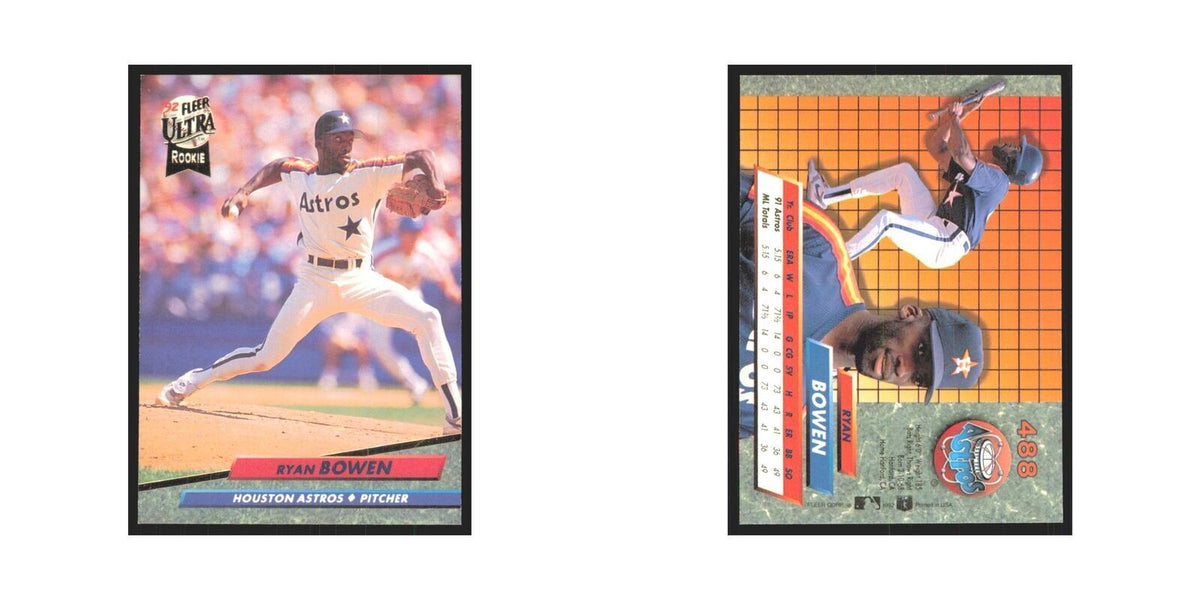 Ryan Bowen Rookie 1992 Fleer Ultra #488 Houston Astros Baseball Card NM