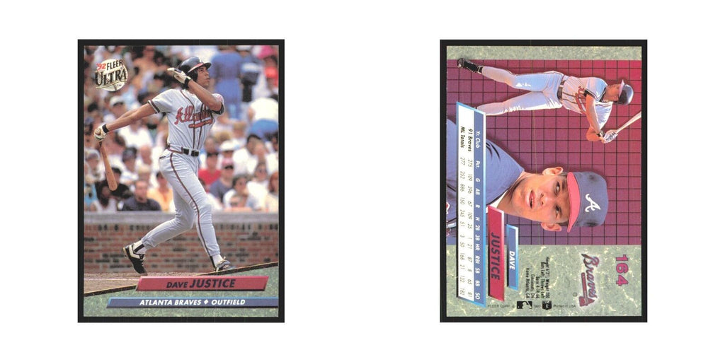 Dave Justice 1992 Fleer Ultra #164 Atlanta Braves Baseball Card NM