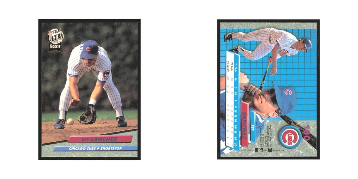 Rey Sanchez Rookie 1992 Fleer Ultra #180 Chicago Cubs Baseball Card NM