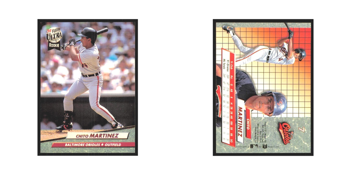 Chito Martinez Rookie 1992 Fleer Ultra #7 Baltimore Orioles Baseball Card NM