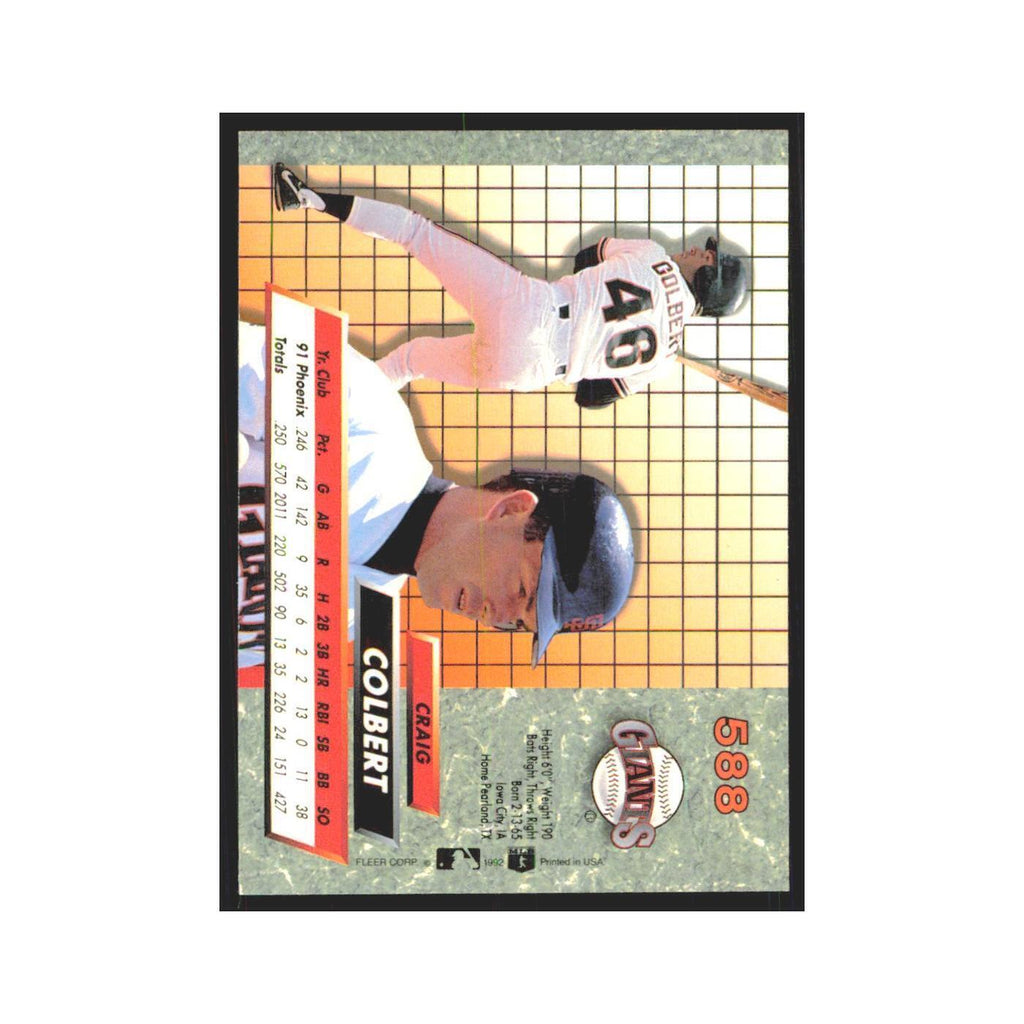 Craig Colbert Rookie 1992 Fleer Ultra #588 San Francisco Giants Baseball Card NM