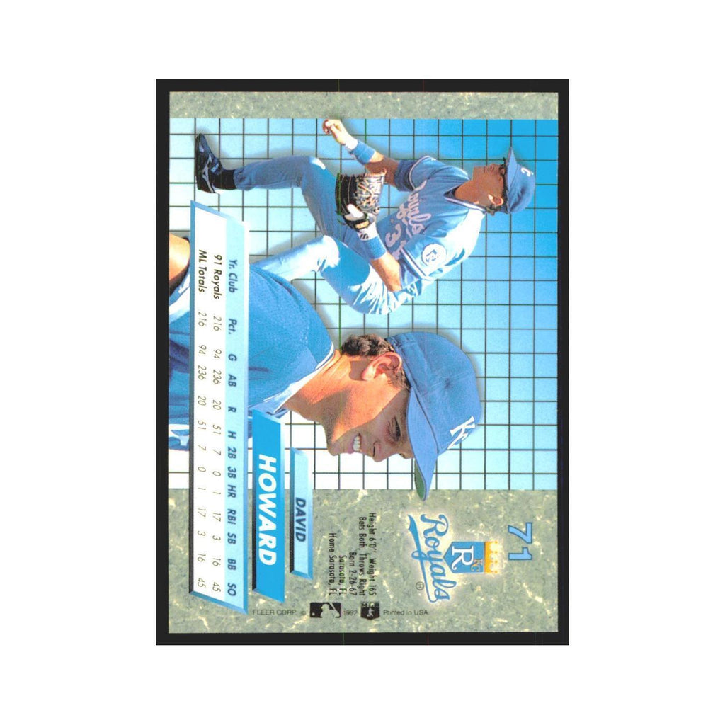 David Howard Rookie 1992 Fleer Ultra #71 Kansas City Royals Baseball Card NM