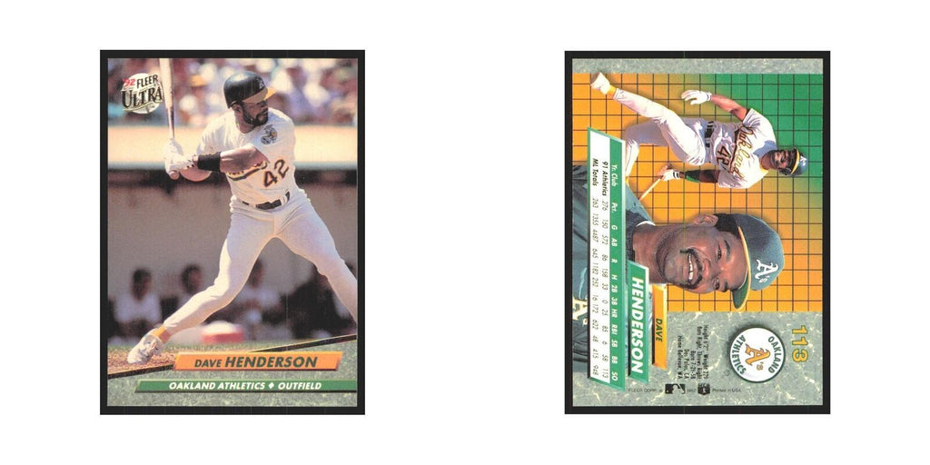 Dave Henderson 1992 Fleer Ultra #113 Oakland Athletics Baseball Card NM