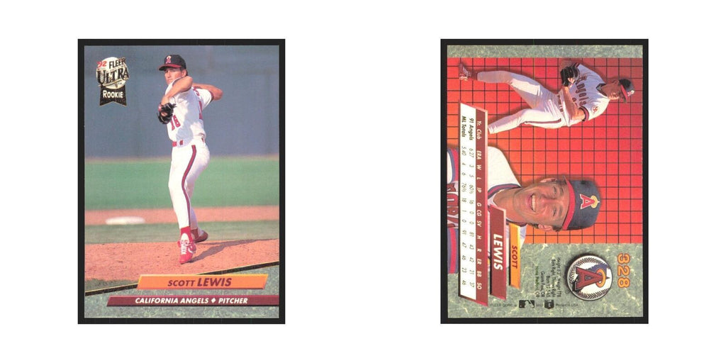 Scott Lewis Rookie 1992 Fleer Ultra #328 California Angels Baseball Card NM