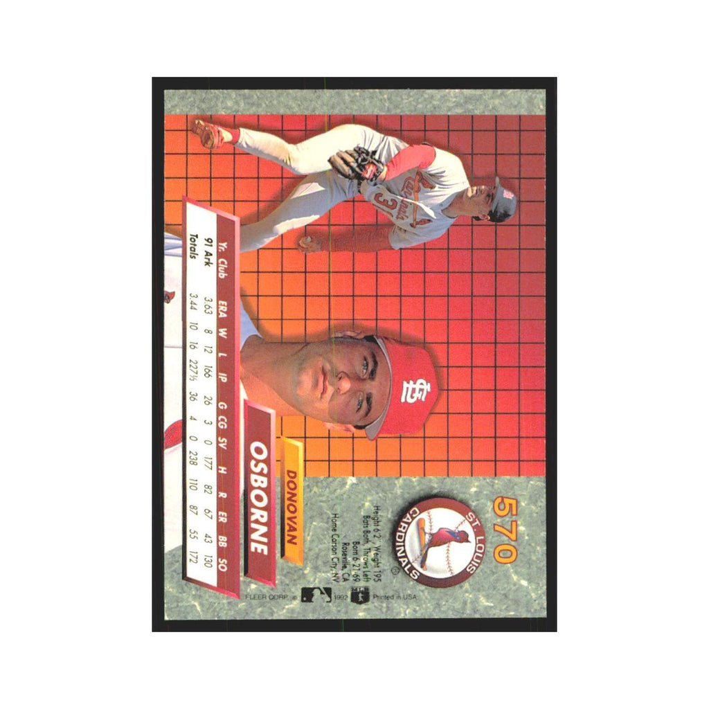 Donovan Osborne Rookie 1992 Fleer Ultra #570 St. Louis Cardinals NM