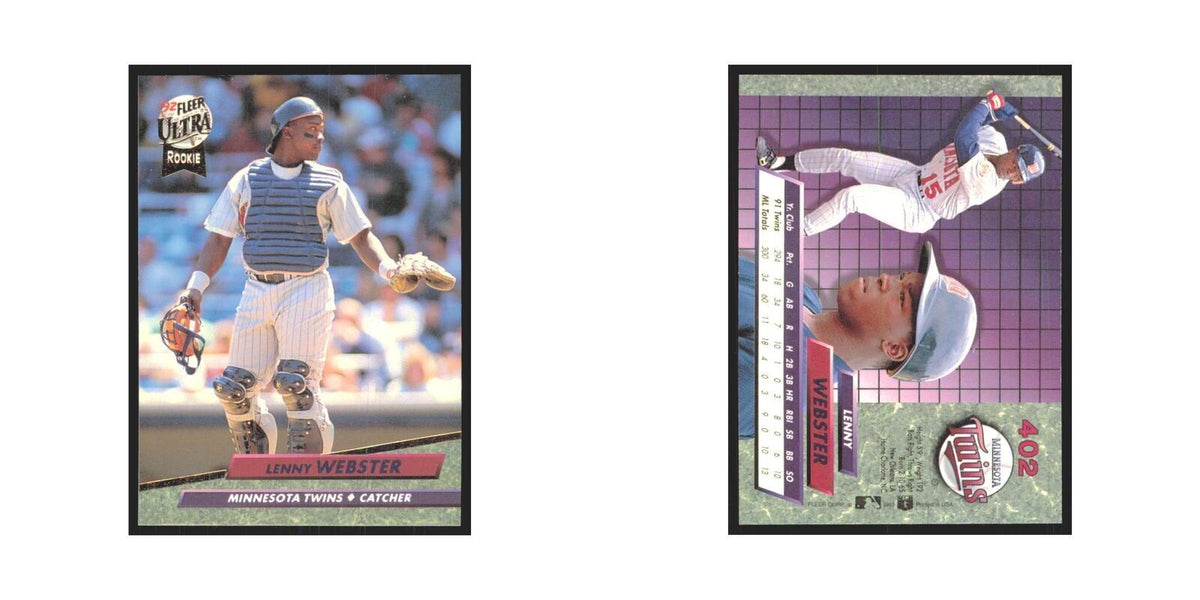 Lenny Webster Rookie 1992 Fleer Ultra #402 Minnesota Twins Baseball Card NM