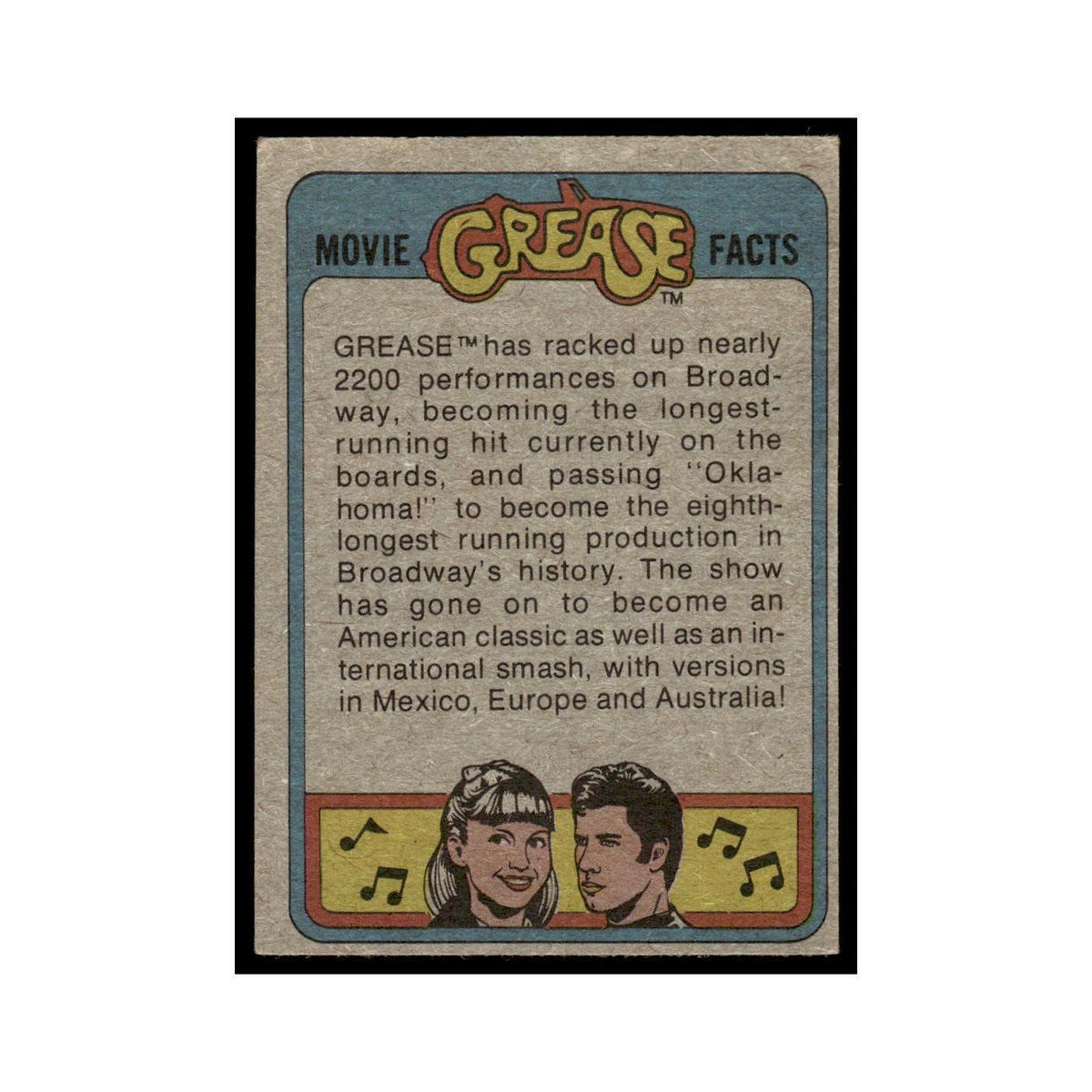 Its Danny At The Bat 1978 Grease #53 Trading Card VG