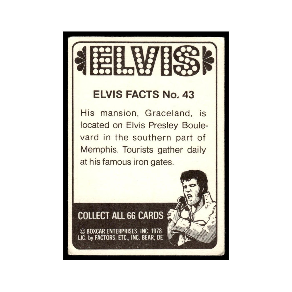 Elvis 1978 Boxcar #43 Trading Card VG