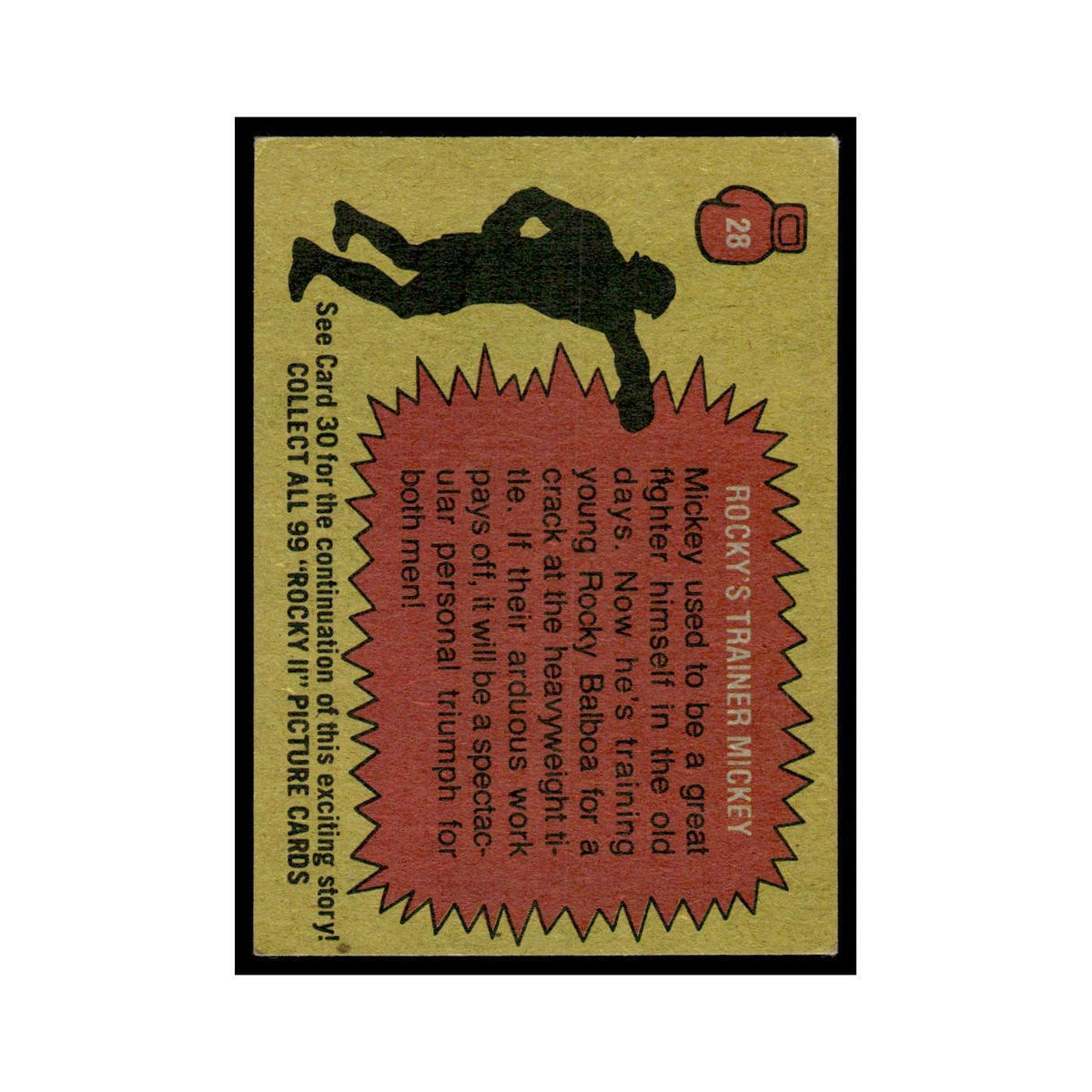 Rocky's Trainer Mickey 1979 Rocky II #28 Trading Card VG