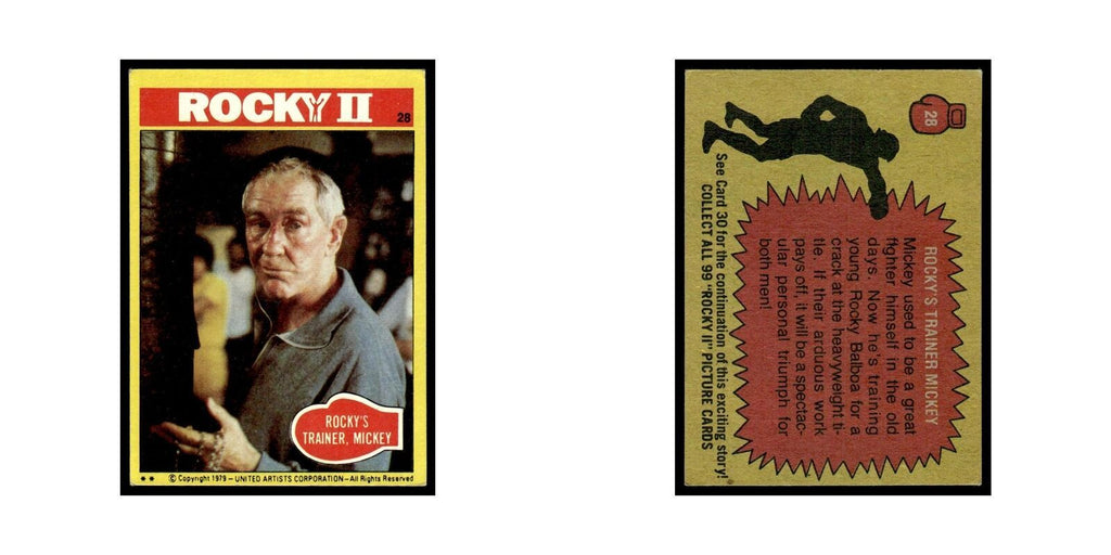 Rocky's Trainer Mickey 1979 Rocky II #28 Trading Card VG