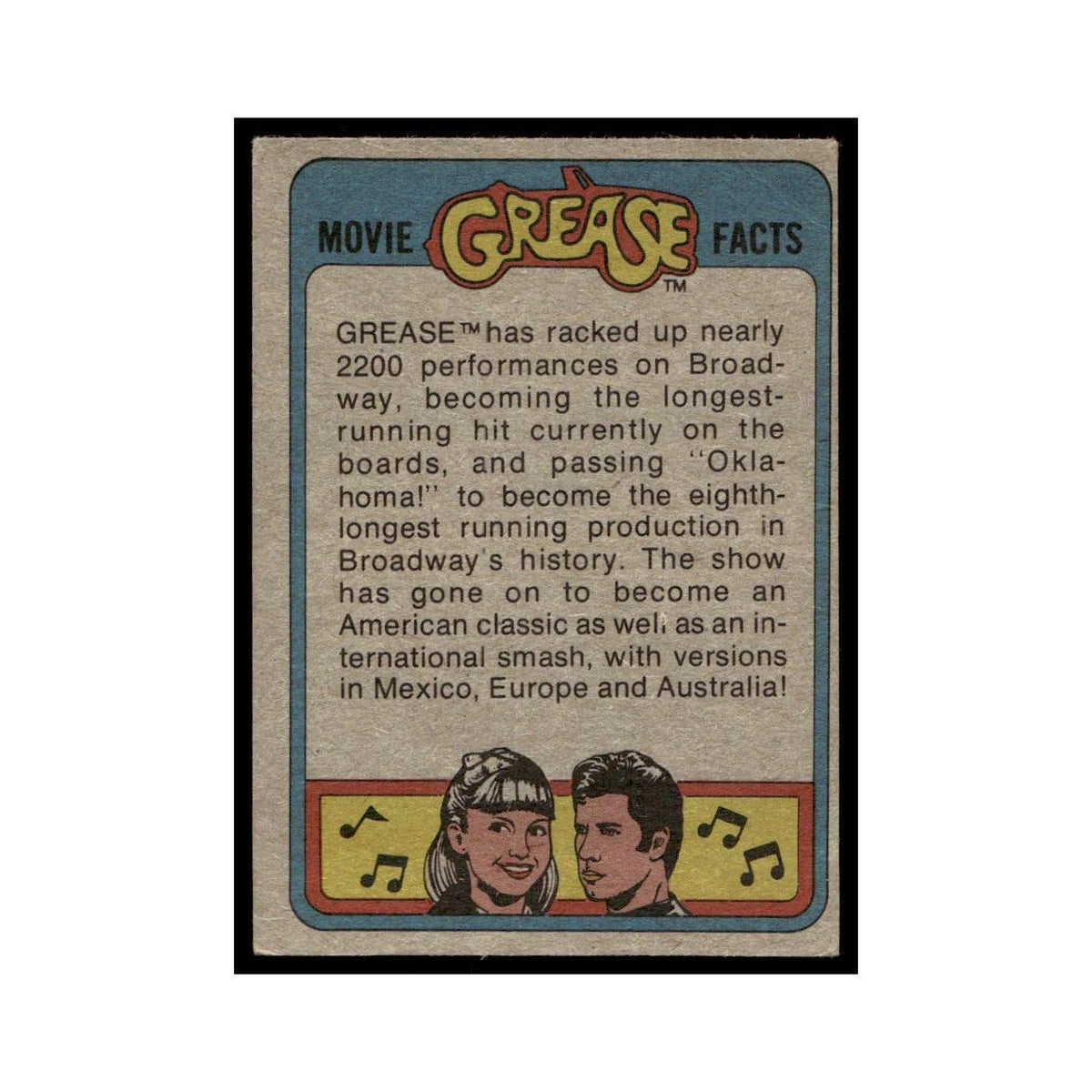 Its Danny At The Bat 1978 Grease #53 Trading Card VG