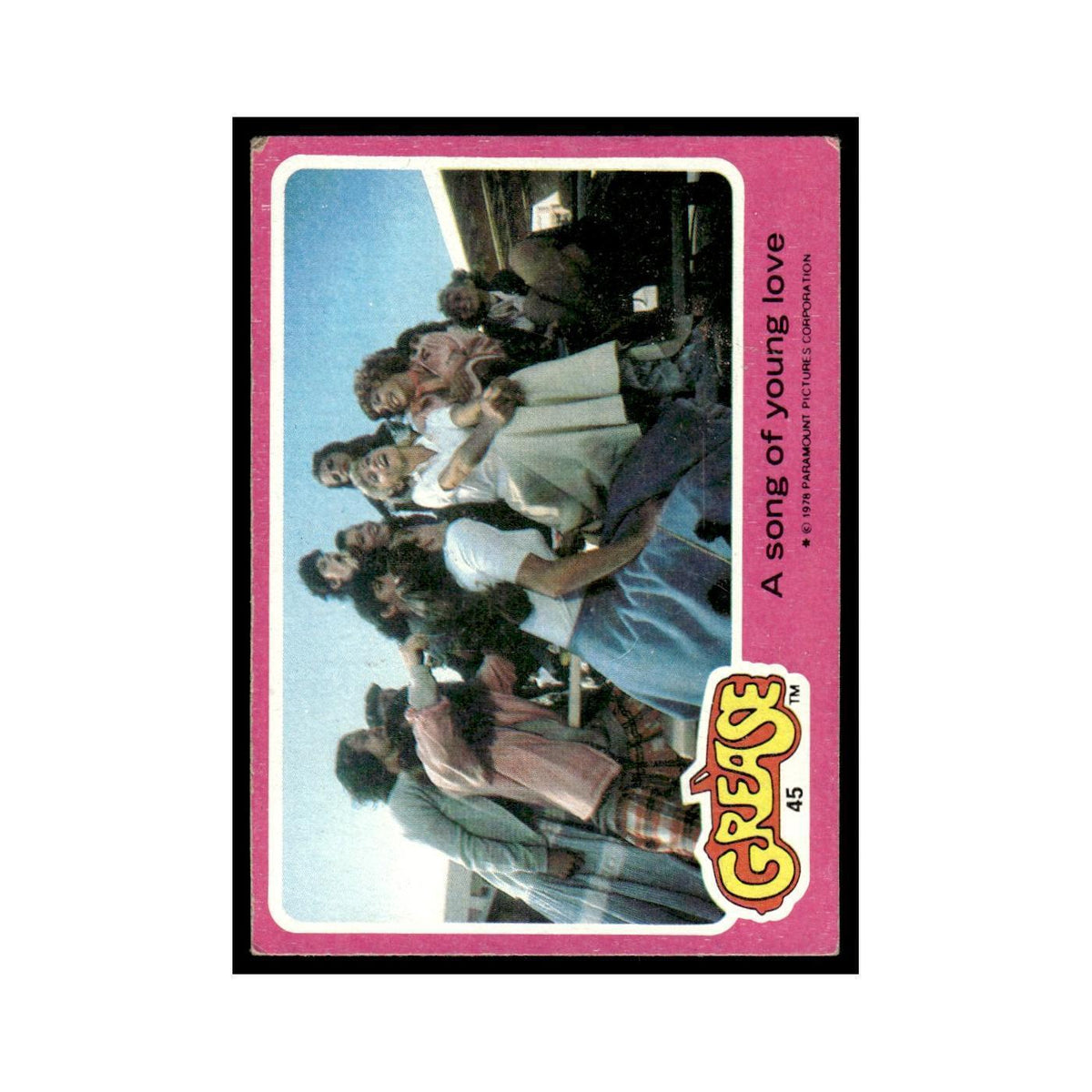 A Song of Young Love 1978 Grease #45 Trading Card VG