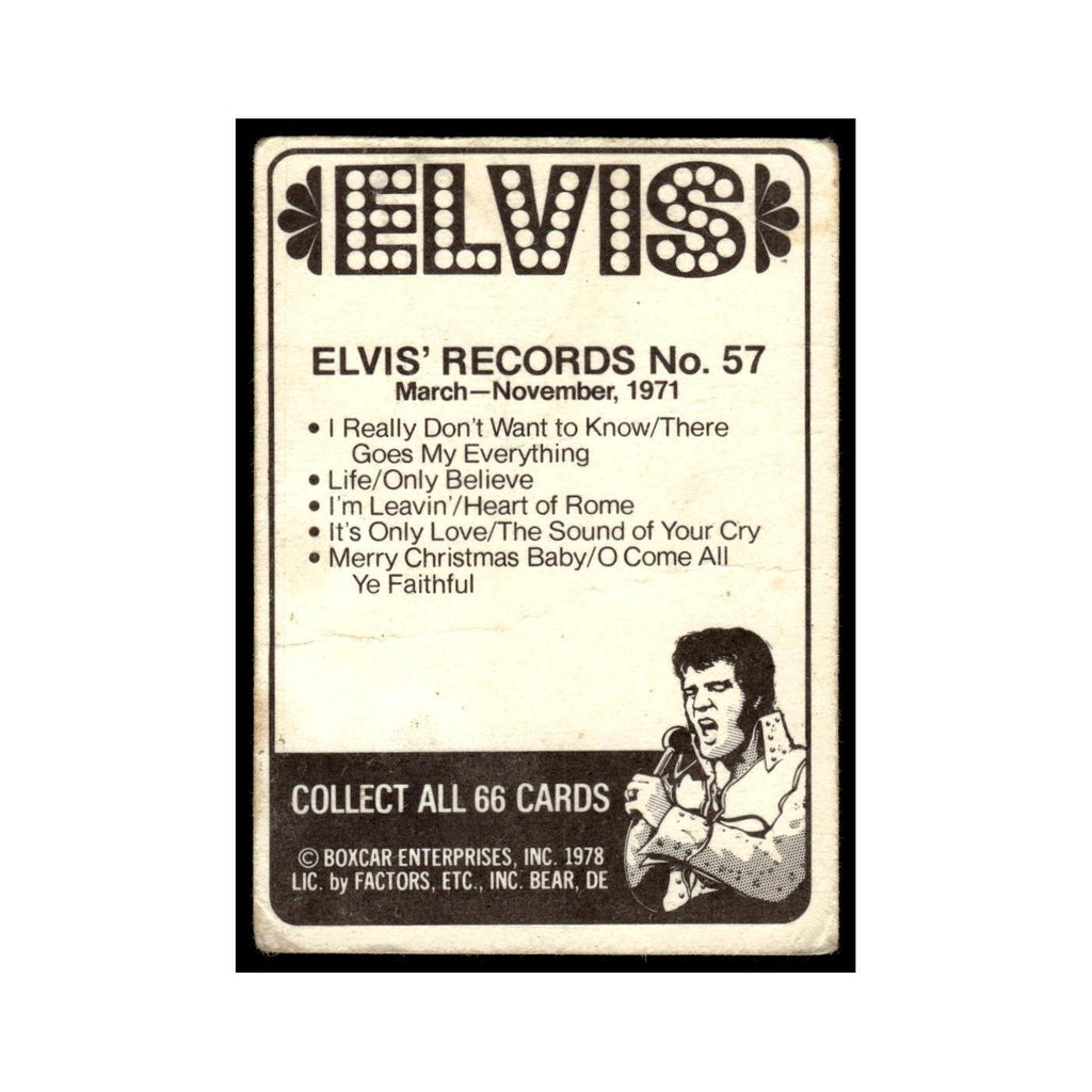 Elvis 1978 Boxcar #57 Trading Card Poor