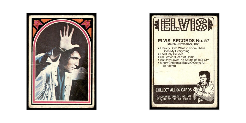 Elvis 1978 Boxcar #57 Trading Card Poor