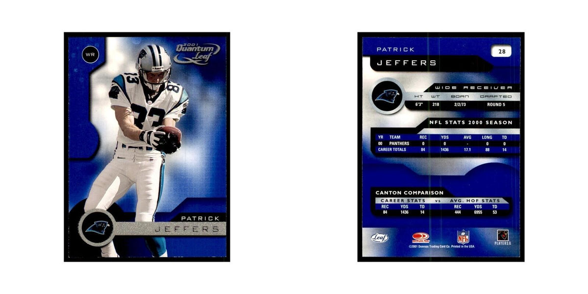 Patrick Jeffers 2001 Quantum Leaf #28 Football Cards Football Card NM