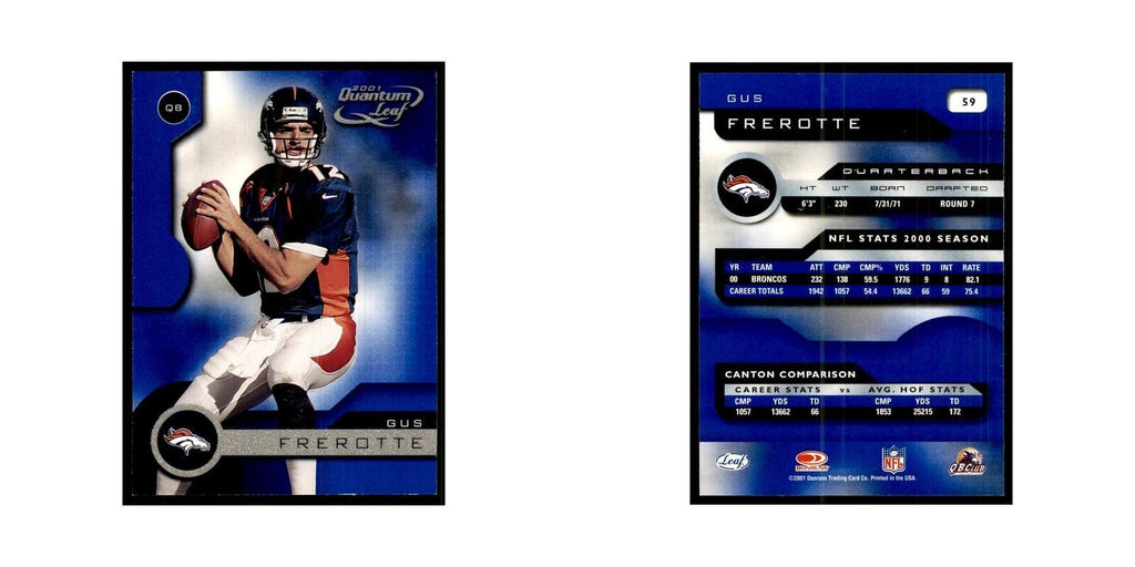 Gus Frerotte 2001 Quantum Leaf #59 Football Cards Football Card NM