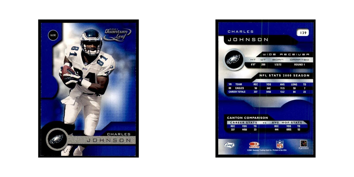 Charles Johnson 2001 Quantum Leaf #139 Football Cards Football Card NM