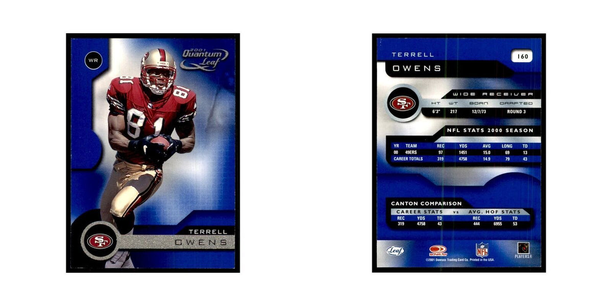 Terrell Owens 2001 Quantum Leaf #160 Football Cards Football Card NM