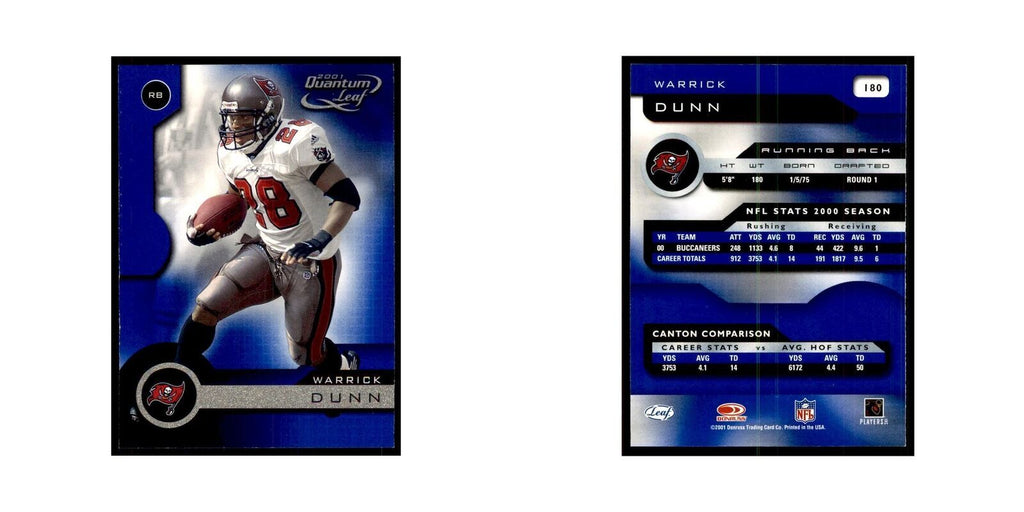 Warrick Dunn 2001 Quantum Leaf #180 Football Cards Football Card NM