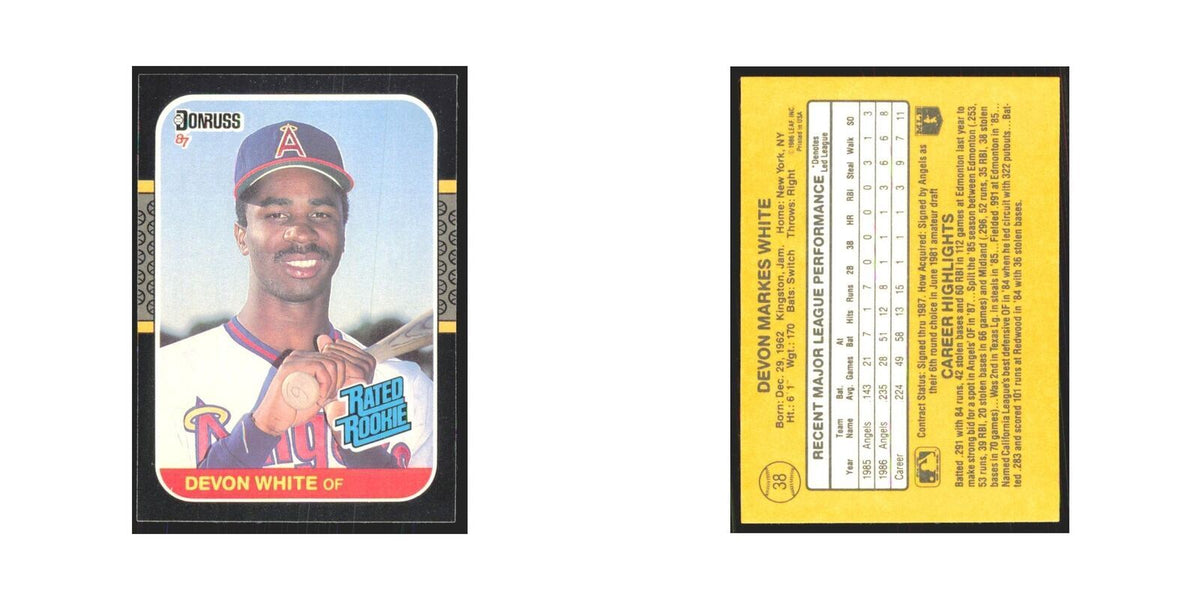 Devon White Rookie 1987 Donruss #38 California Angels Baseball Card NM
