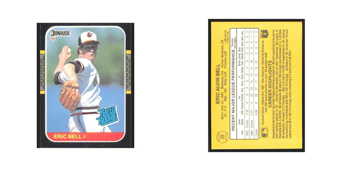 Eric Bell Rookie 1987 Donruss #39 Baltimore Orioles Baseball Card NM