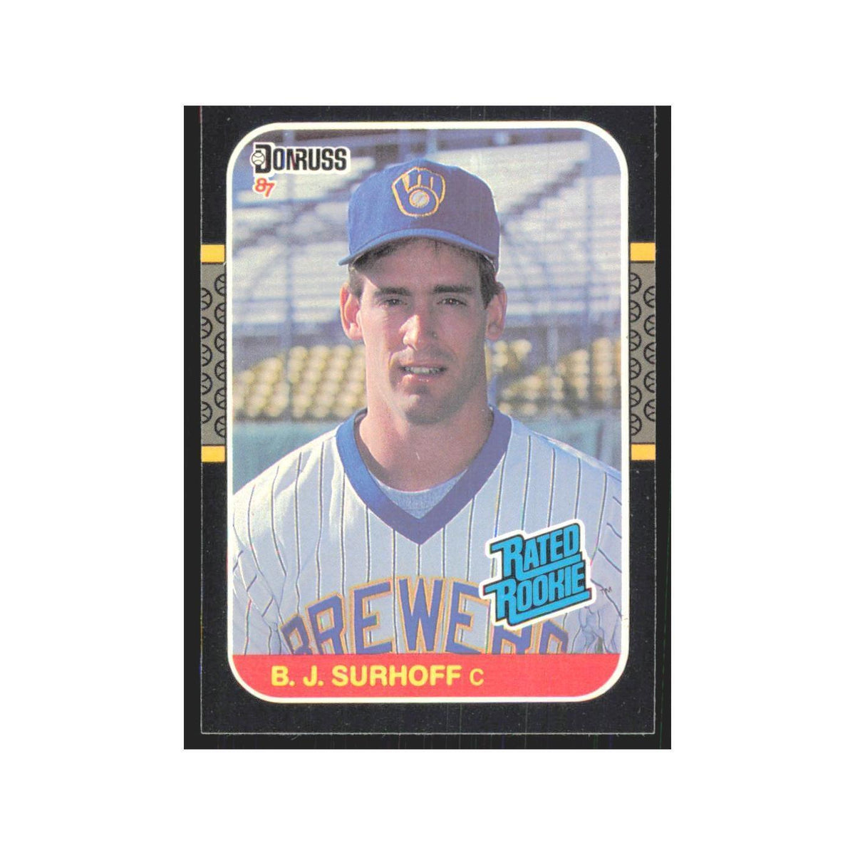 B.J. Surhoff Rookie 1987 Donruss #28 Milwaukee Brewers Baseball Card NM