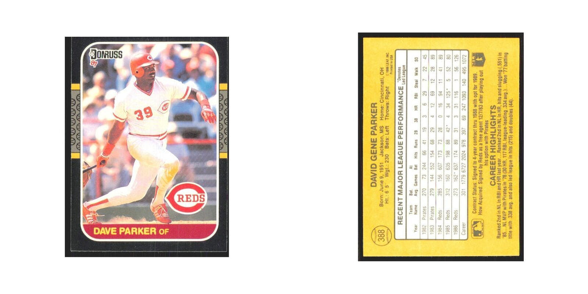 Dave Parker 1987 Donruss #388 Cincinnati Reds Baseball Card NM