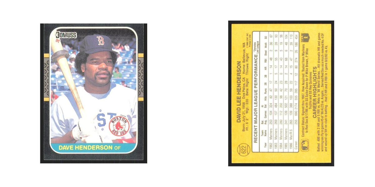 Dave Henderson 1987 Donruss #622 Boston Red Sox Baseball Card NM