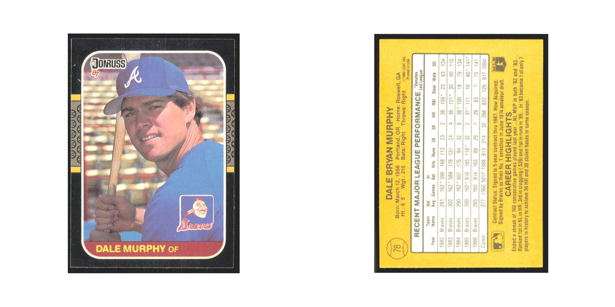 Dale Murphy 1987 Donruss #78 Atlanta Braves Baseball Card NM