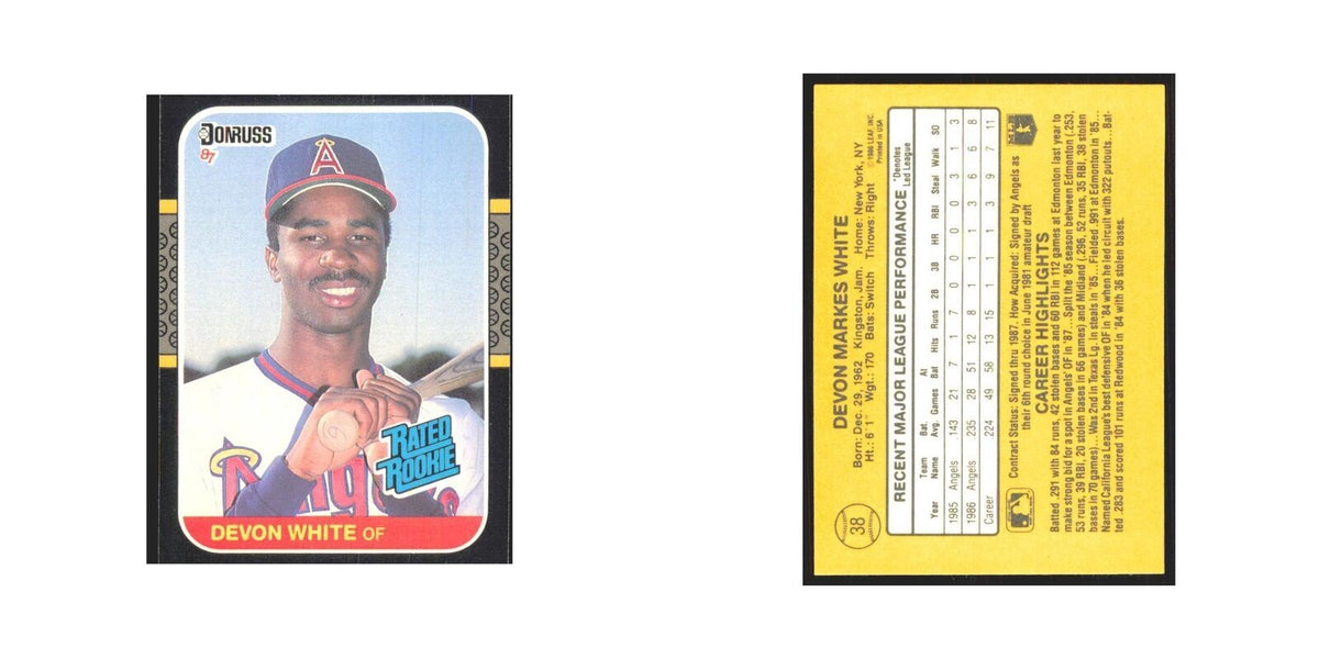 Devon White Rookie 1987 Donruss #38 California Angels Baseball Card NM